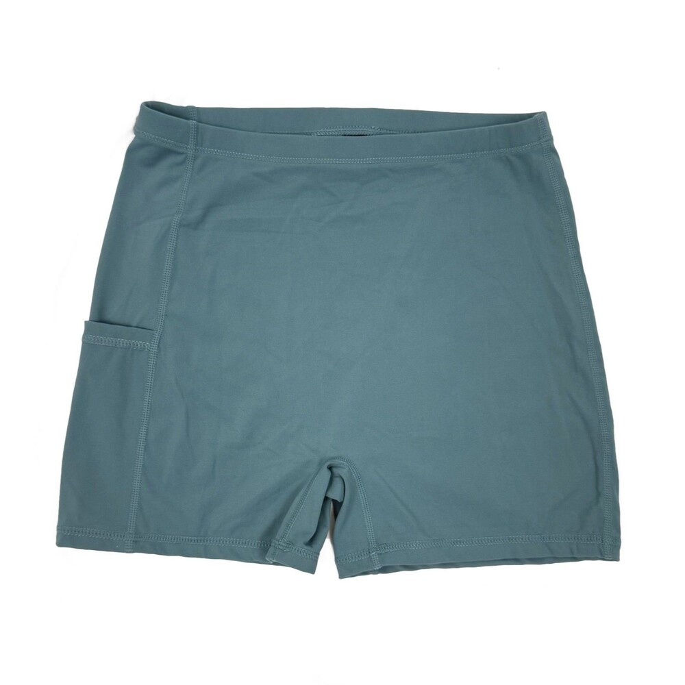 HALARA Softlyzero Airy High Waisted Side Pocket Plain Short XS Cyan Blue NWT B71